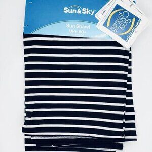Wrap Sun Protection Swimming Suit Cover UPF 50+ White/Black Stripes